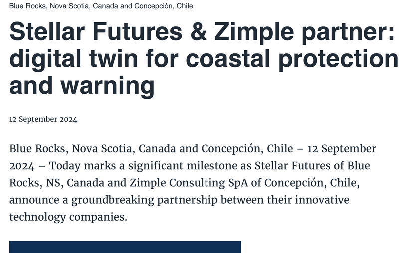 Stellar Futures & Zimple partner: digital twin for coastal protection and warning.
